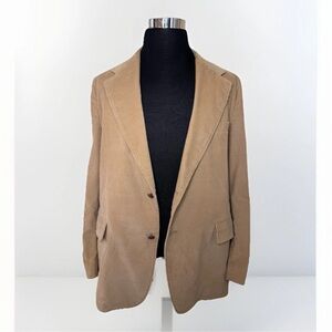 Vintage 70s Jacket Brad Whitney Mens Sports Coat Blazer Tan Corduroy Sz 44 Long